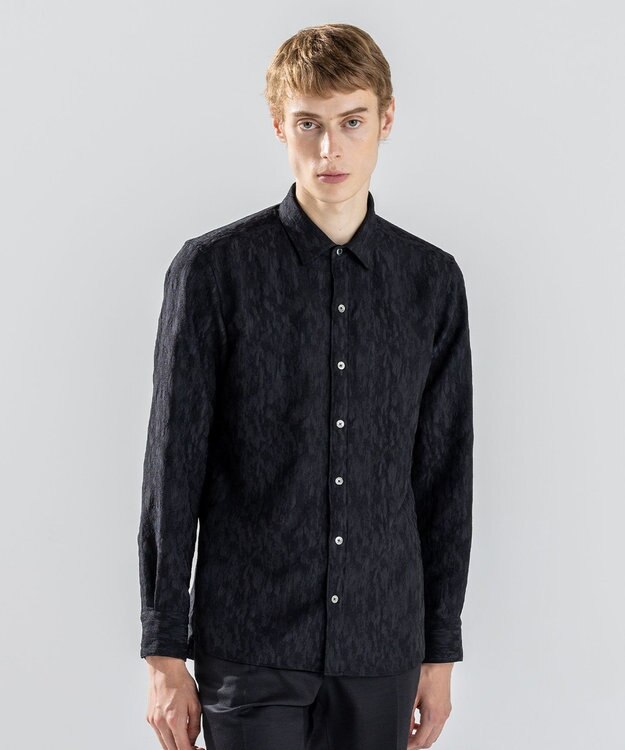 JOSEPH HOMME 【新素材】テクノスラブジャガード 　レギュラーカラーシャツ ブラック系