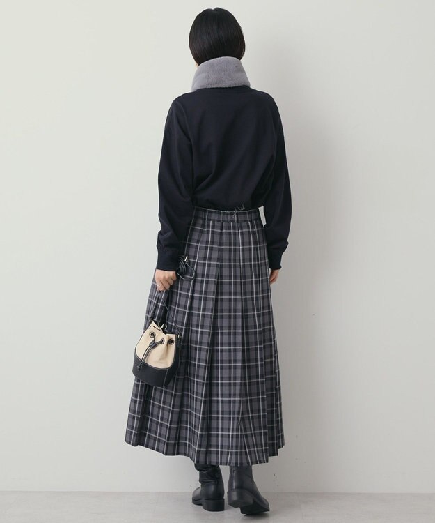 AMERICAN HOLIC T/Rタータンチェックプリーツスカート Black