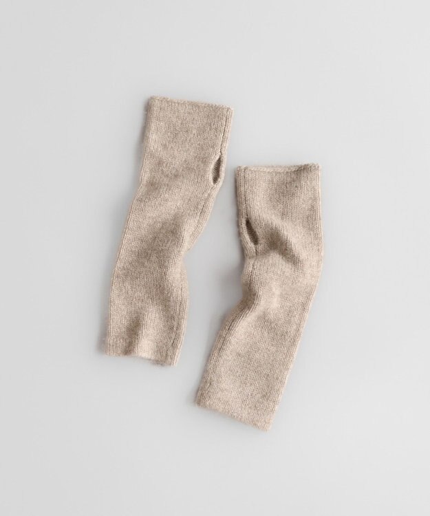 AND WOOL 〈上質な素材と手仕事から生まれた優しいニット〉カシミヤ100%アームウォーマー ベージュ