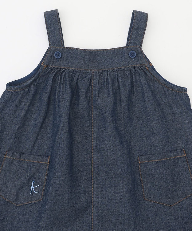 組曲 KIDS 【80-100cm】デニム ジャンパースカート ブルー系