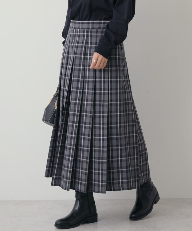 AMERICAN HOLIC T/Rタータンチェックプリーツスカート Black