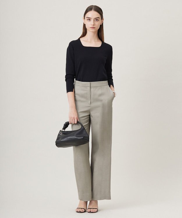 ICB L Vi/Ly/Liツイル ワイドストレートパンツ カーキ系