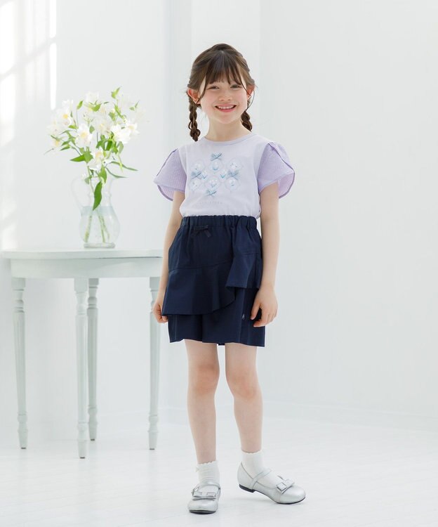 組曲 KIDS 【150-160㎝】スズランプリント Tシャツ ラベンダー