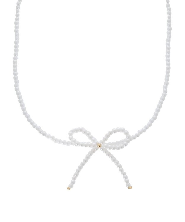 Green Parks ・ＨＡＬＦ　ＴＩＭＥ　パールリボンネックレス White