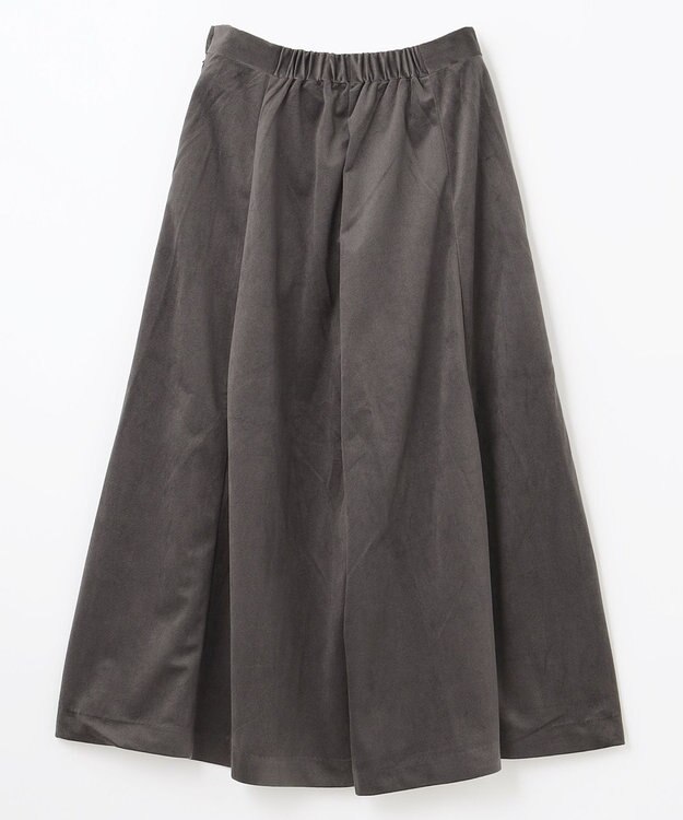 ANY 【洗濯機可】エステルベロア ガウチョパンツ チャコール系