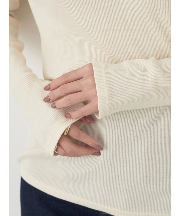 earth music&ecology レースＶネックテレコインナー Ivory