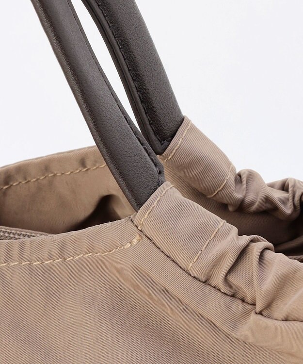 LA BAGAGERIE 【MONICA】サイドギャザー2WAYトートバッグ Mサイズ ベージュ