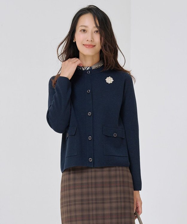 J.PRESS LADIES WORETED WOOL BLEND カーディガン