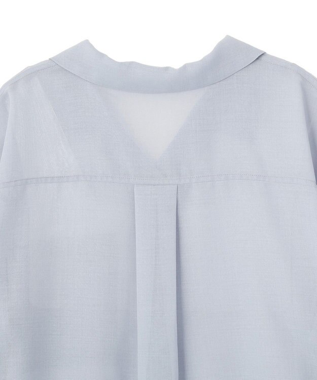 AMERICAN HOLIC シアーショート丈開襟シャツ Sax