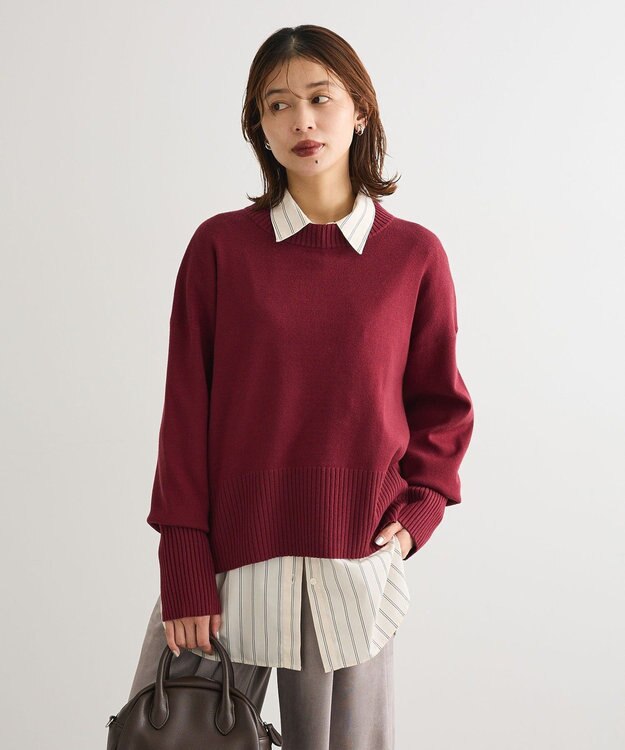 Green Parks ふわもっちニットプルオーバー Bordeaux