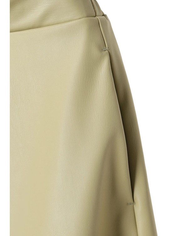 Green Parks レザーライクキリカエＡラインスカート Beige