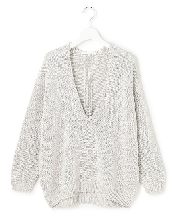 23区 【GOLD LABEL】マーブルコイル Vネック ニット グレージュ系3