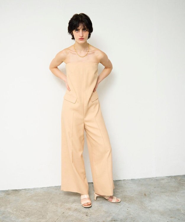 GRACE CONTINENTAL リネンタッチビスチェサロペ ピンク