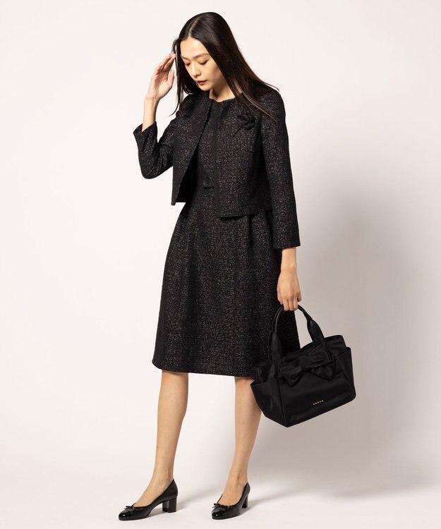 TOCCA 【大人百花掲載】KNOT IN HEART NYLONTOTE M トートバッグ M ブラック系