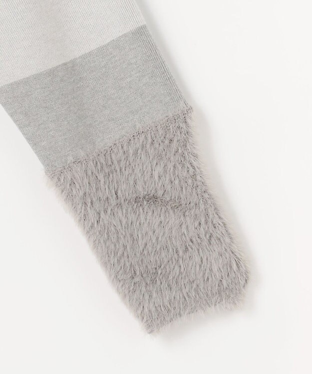 ANY SIS フェザーブロッキング ニット グレー