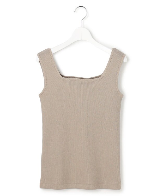 ICB L 【WEB限定カラーあり】 ブロードステッチリブ タンクトップ ブラウンラメ