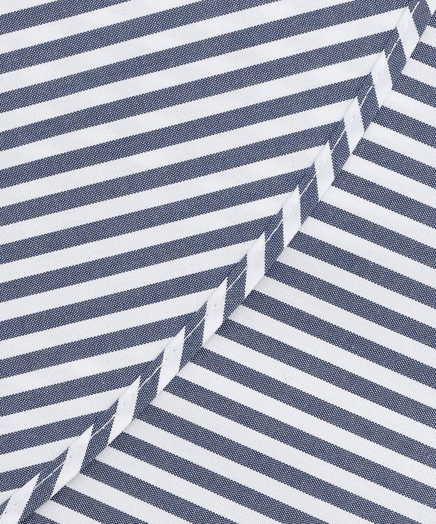 #Newans 【シワになりにくい/洗濯機可能】ダブルフリルヘムシャツ ネイビー