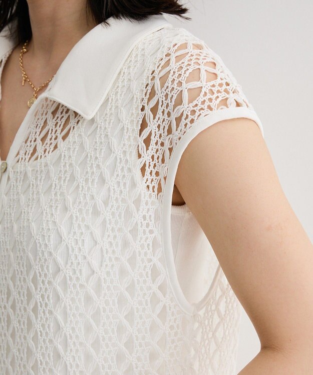 Green Parks 衿付きレースジレ Off White
