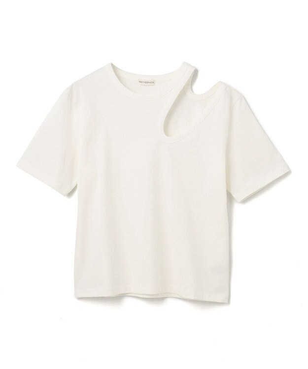 BEIGE， 【WEB限定】PROTAGONISTA / カットアウトTシャツ White