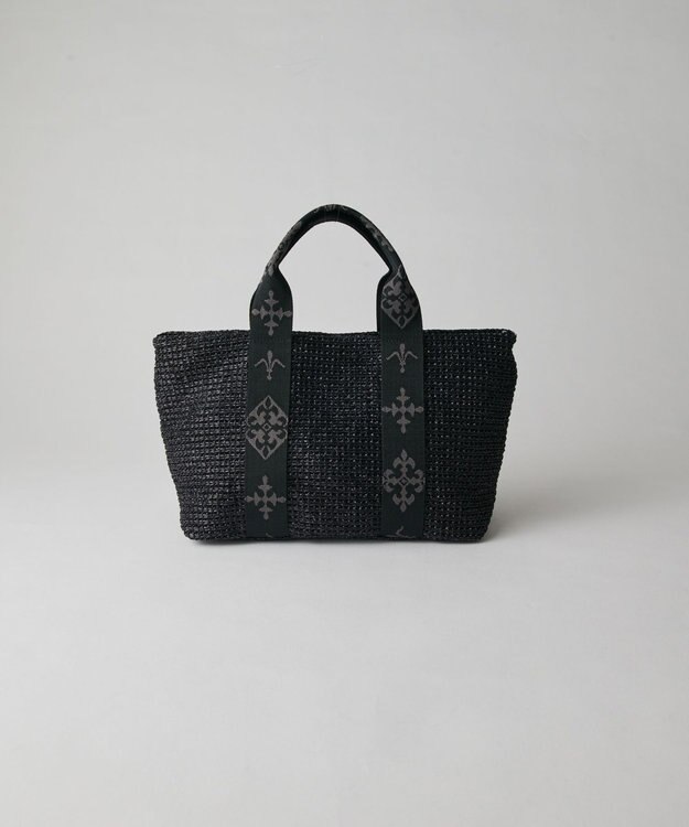 russet ナイロンラフィアデイリーミニトートバッグ(CE-1712) Black