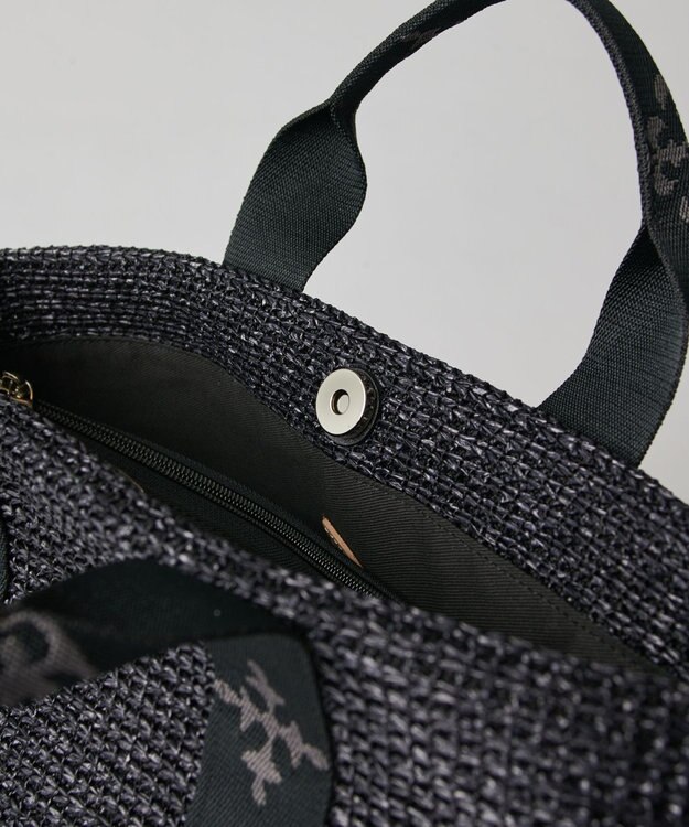 russet ナイロンラフィアデイリーミニトートバッグ(CE-1712) Black