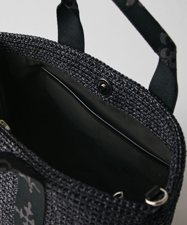 russet ナイロンラフィアデイリーミニトートバッグ(CE-1712) Black