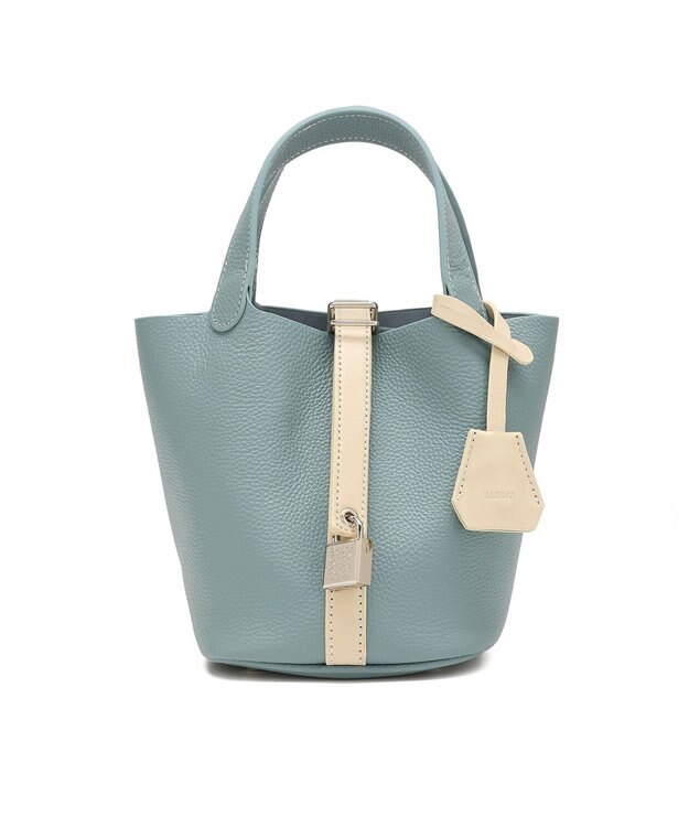 style code 【PADMA/パドマ】 キーチャーム付 本革ミニトートバッグ ブルー