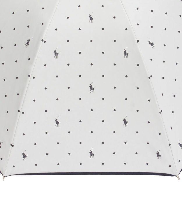MOONBAT POLO RALPH LAUREN（ポロ ラルフローレン）晴雨兼用日傘 ドット 長傘 遮光率100％ 遮熱 UV オフホワイト