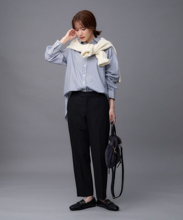 ANY 【UVカット/抗菌防臭/速乾】エニィファンクション　カシュクールシャツ ブルーストライプ