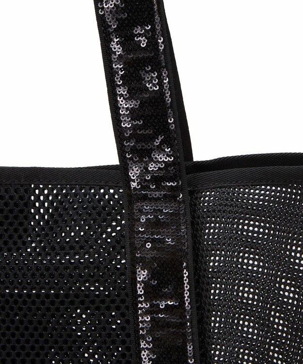 TOPKAPI 【TREASURE TOPKAPI】スパンコール ハンドル メッシュ トート バッグ ブラック