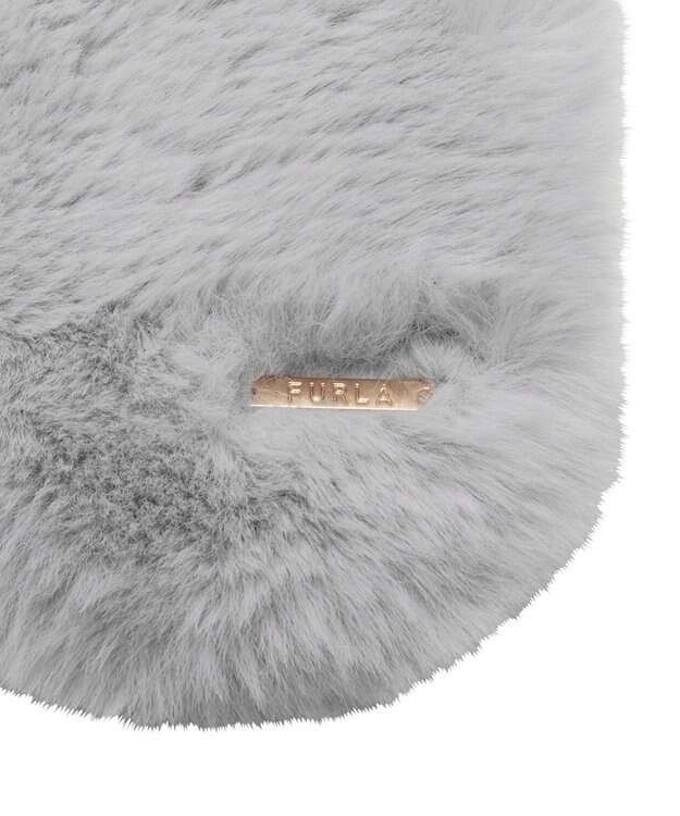 MOONBAT FURLA フェイクファーくしゅくしゅリボンマフラー ライトグレー