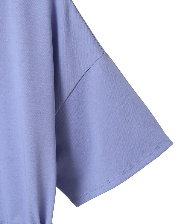 earth music&ecology 【接触冷感/洗濯機可】異素材ドッキングドロストチュニック Blue