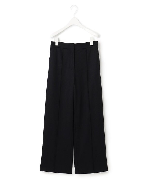 ICB ウールミルドジャージー ワイドストレートパンツ ブラック系