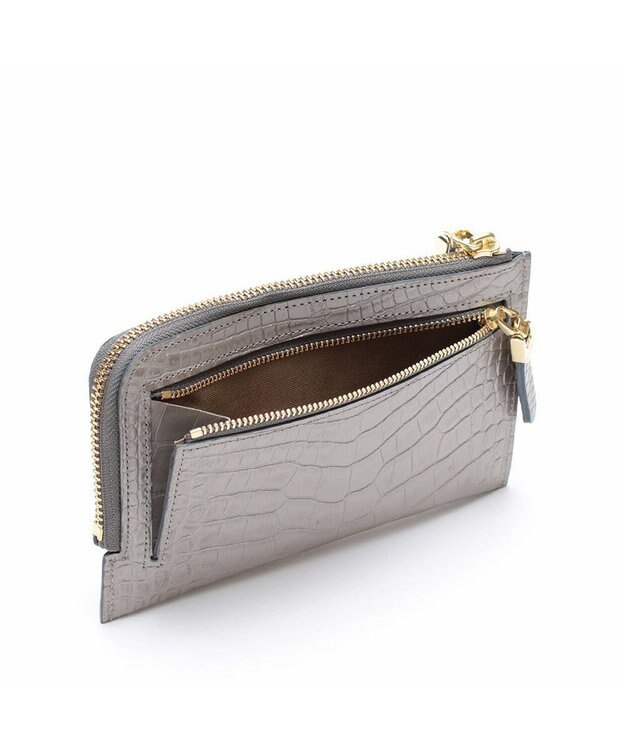 A.D.M.J. 【牛革】クロコ型押しオーガナイザーパース グリッジオ