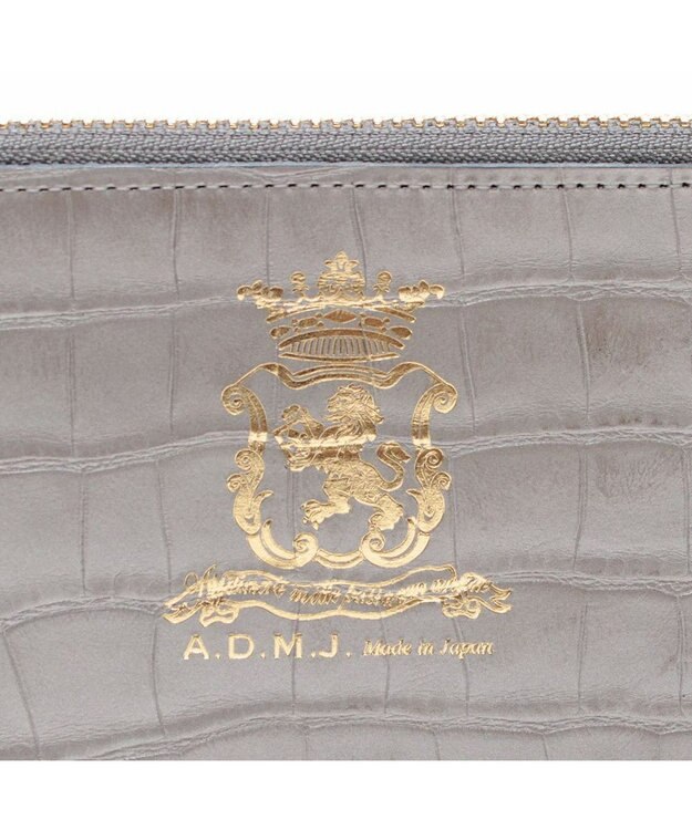 A.D.M.J. 【牛革】クロコ型押しオーガナイザーパース グリッジオ