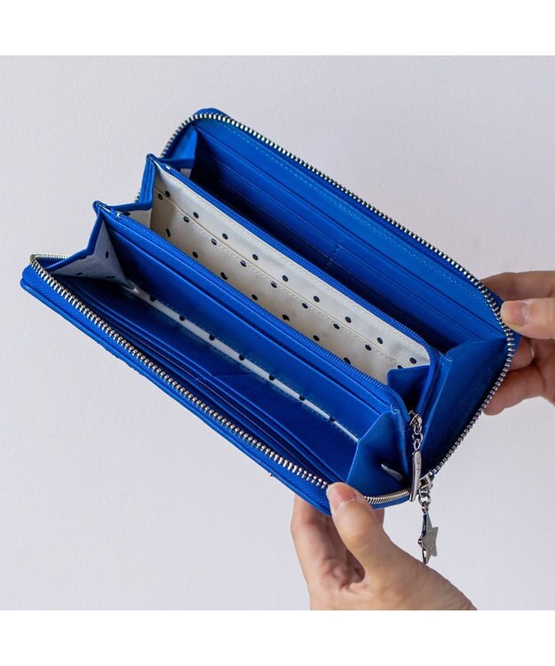 tsumori chisato CARRY キラメッシュ ラウンドファスナー長財布 ブルー