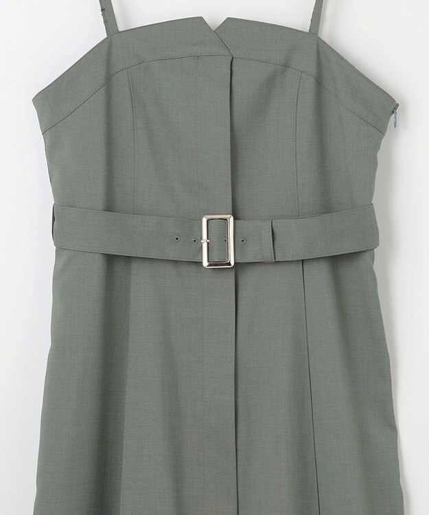 ANY SIS L 【2SET】ビスチェワンピース×シアーラッセルプルオーバーセット カーキ系