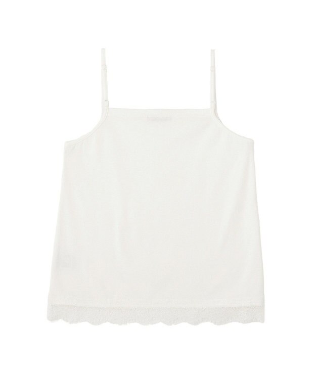 Green Parks ヒゲレーススクエアキャミソール Off White