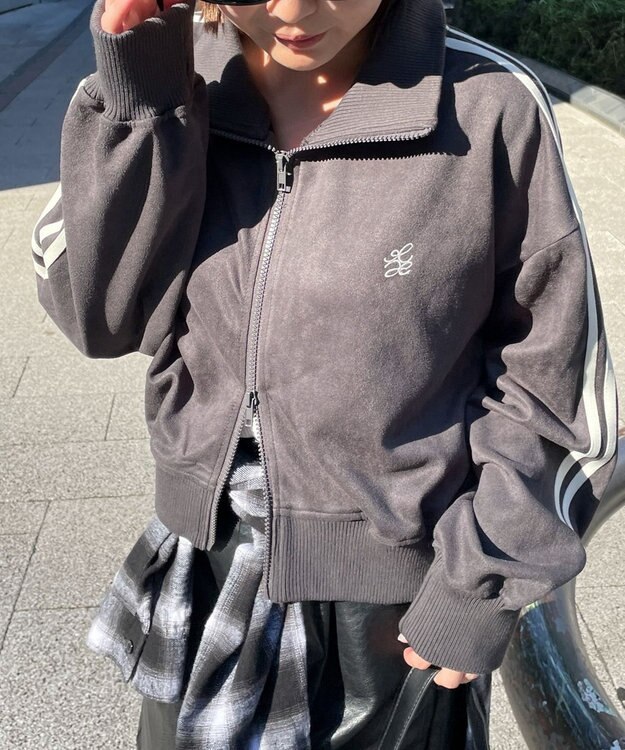 WEGO スエードポンチクロップドトラックジャケット スミクロ