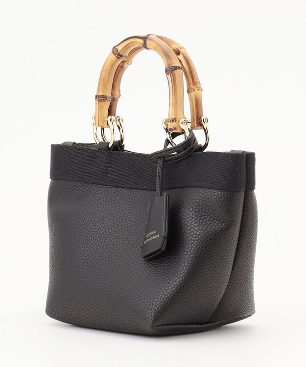 23区 バンブーハンドル ミニ ショルダーバッグ ブラック系