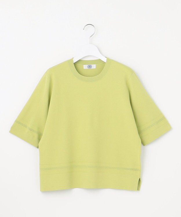 J.PRESS LADIES L 【洗える】RAYON ELITE STRETCH クルーネック ニット ピスタチオ系