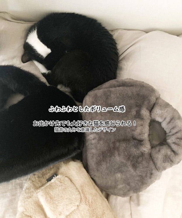 ROOTOTE 1325【まるで猫】SN.デリ.ファーブランケット-A 01：ブラック