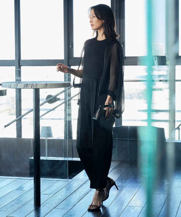 ICB L 【洗える】 Ta/Peメッシュ ブルゾン ブラック系