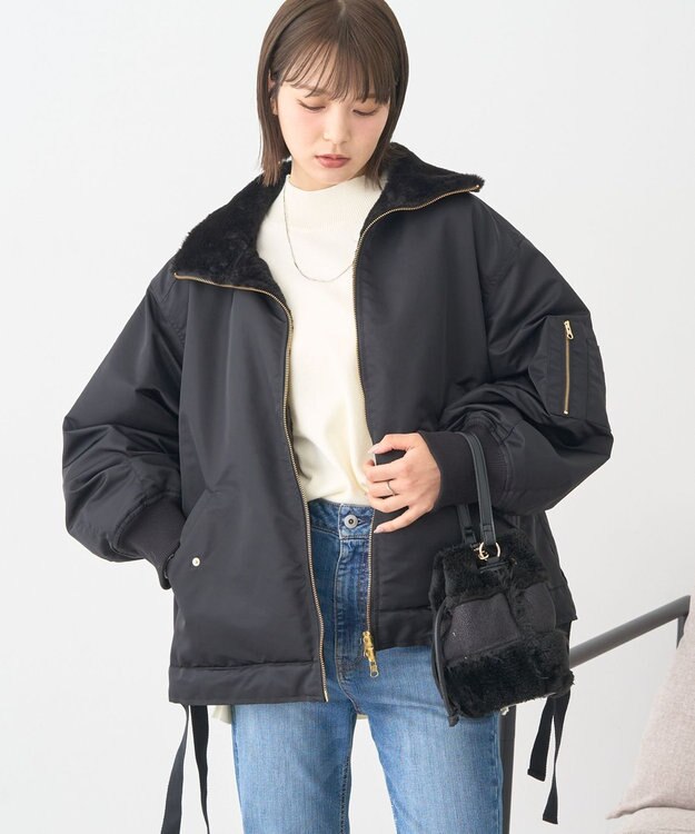 earth music&ecology リバーシブルMA-1 Black