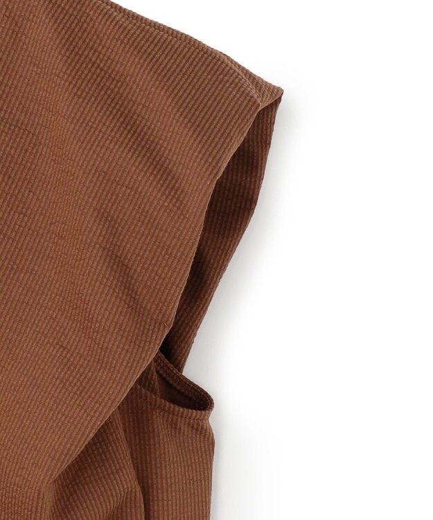 BEIGE， 【洗える】SCALA / コットンリネンボリュームスリーブワンピース Brown