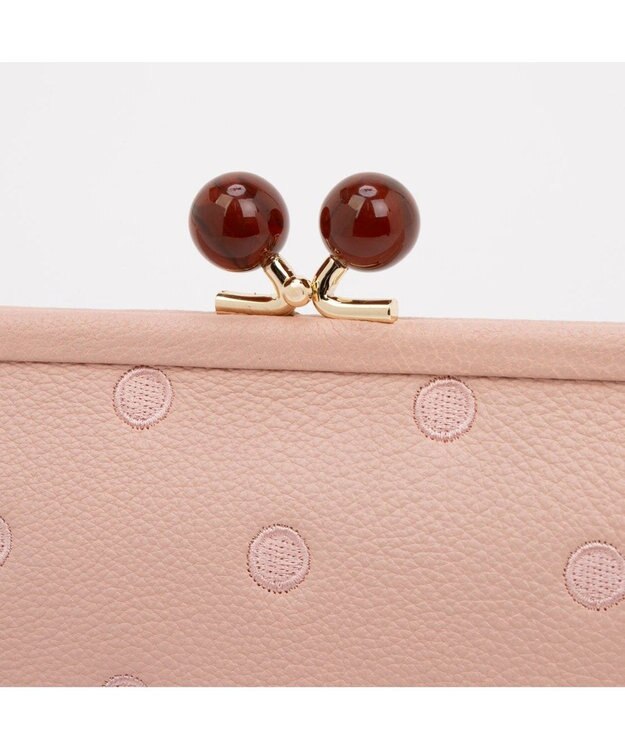 UNBILLION ペルケ perche / アクリル玉がま口長財布 ライトピンクドット