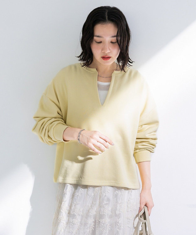 Green Parks ＳＥＴ２点　深Ｖネック裏毛＋プルオーバー Yellow