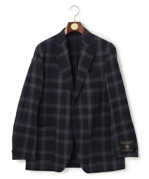 J.PRESS MEN 【SHACKET】ストレッチリネンサッカー ジャケット ネイビー系4