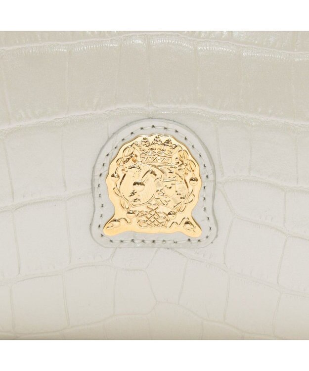 A.D.M.J. 【牛革】クロコダイル型押しトート32cm(Dカン付) ホワイトパール