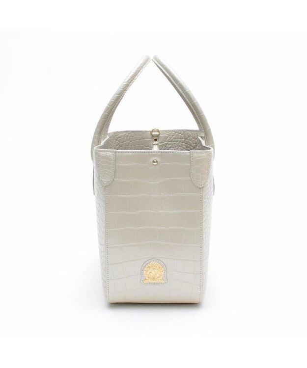 A.D.M.J. 【牛革】クロコダイル型押しトート32cm(Dカン付) ホワイトパール